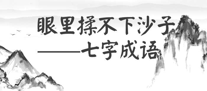 眼里揉不下沙子