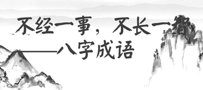 不经一事，不长一智