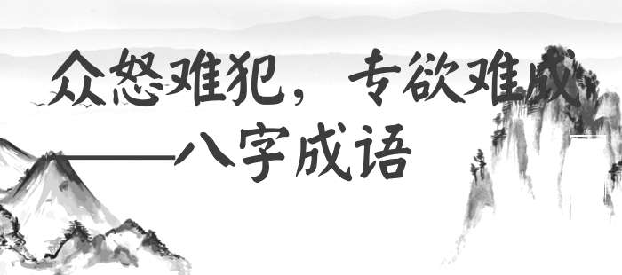 众怒难犯，专欲难成