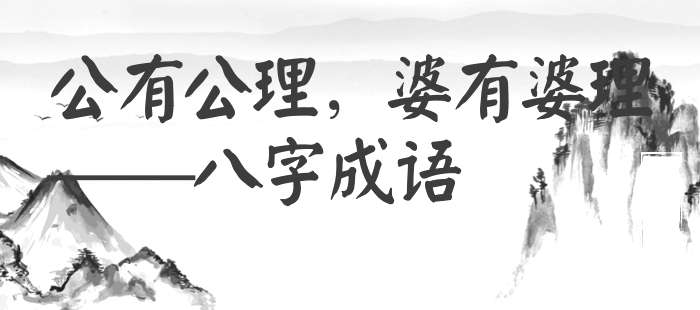 公有公理，婆有婆理