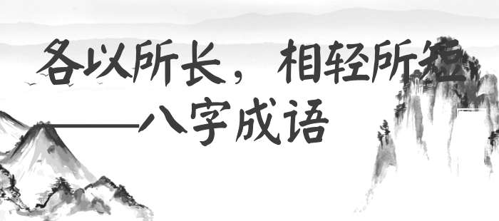 各以所长，相轻所短