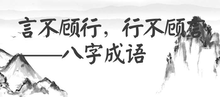 言不顾行，行不顾言