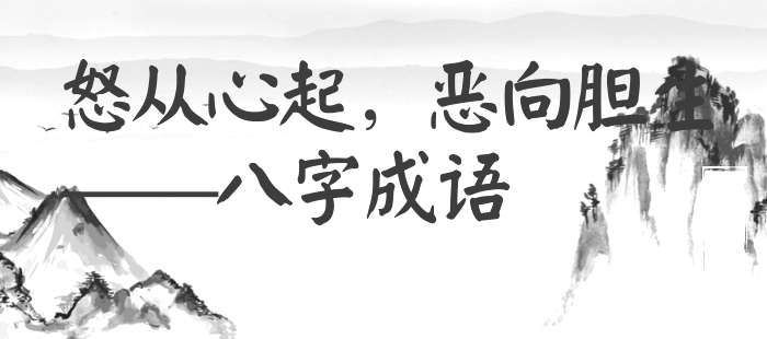 怒从心起，恶向胆生