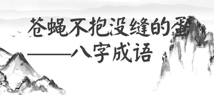 苍蝇不抱没缝的蛋