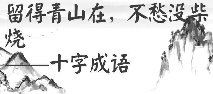 留得青山在，不愁没柴烧