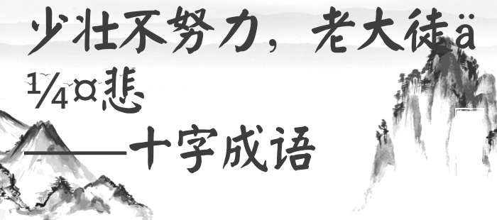 少壮不努力，老大徒伤悲