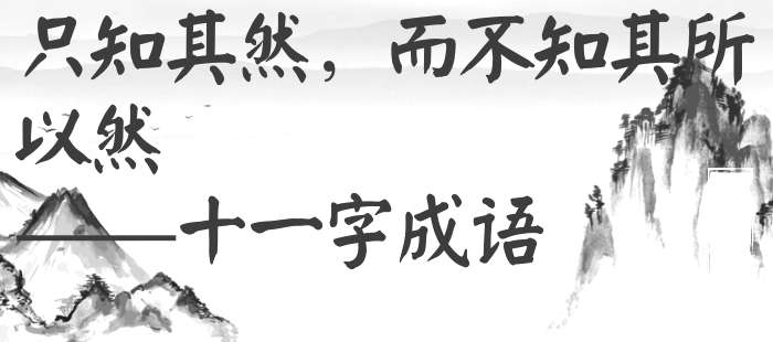 只知其然，而不知其所以然