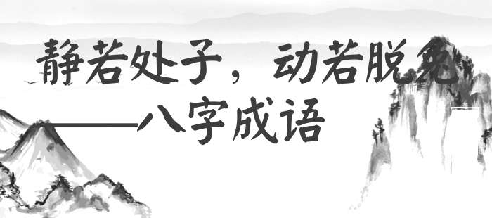 静若处子，动若脱兔