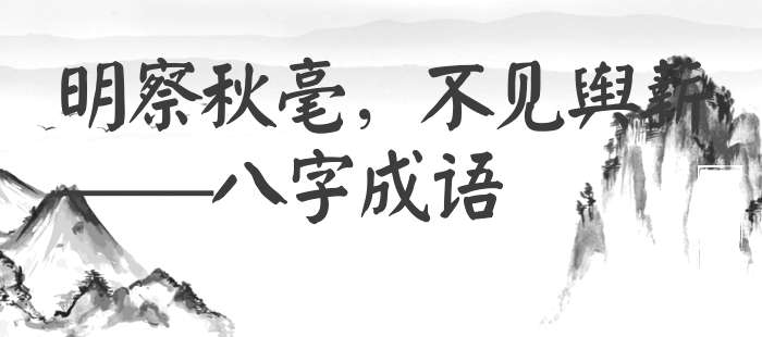 明察秋毫，不见舆薪