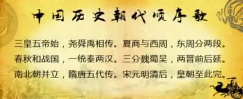 历史朝代顺序口诀是什么？
